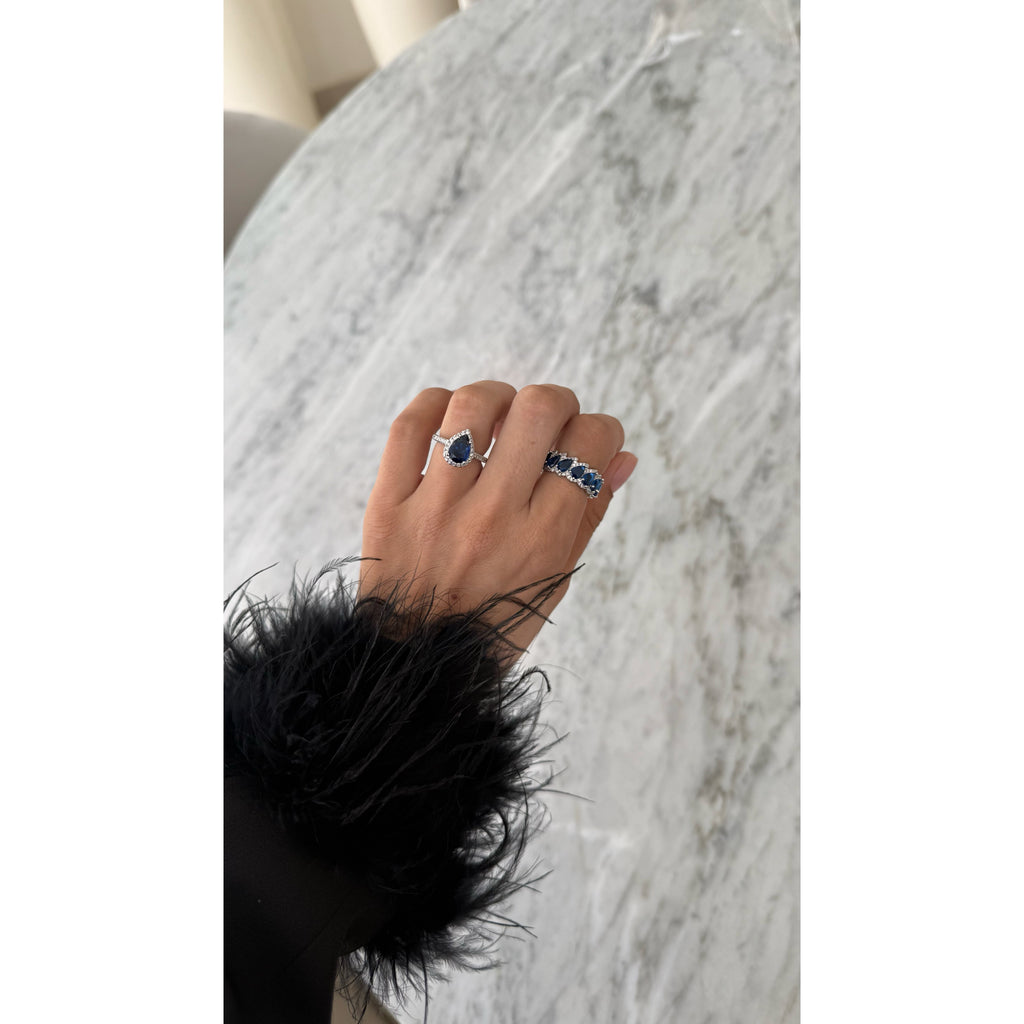 Anillo Óvalo Azul