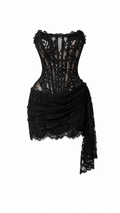 Vestido corto encaje negro